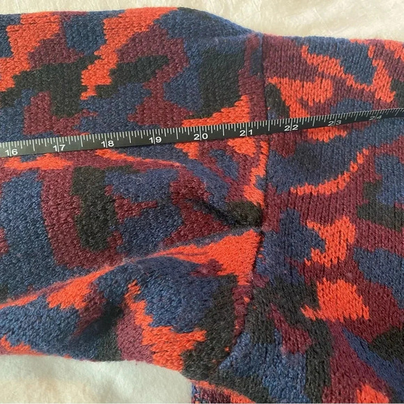 JOIE Brycen Camo Wool Crewneck Puff Sleeve In Midnight Size Small - Picture 5 of 11